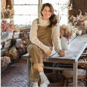 Jillian Harris Joe Fresh Rustic Corduroy Overalls Women's Size Medium BNWT 2024